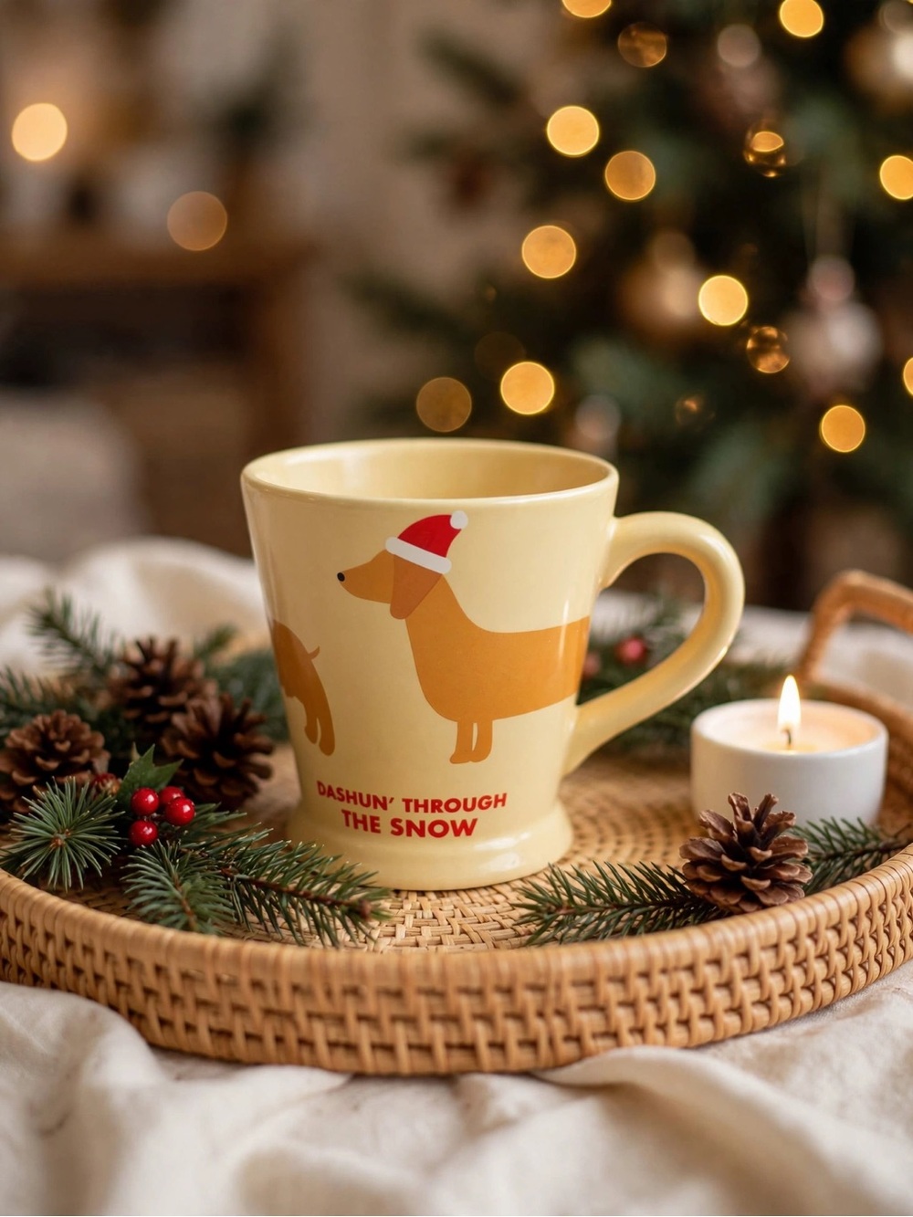 🆕 Indigo Dachshund Christmas Mug